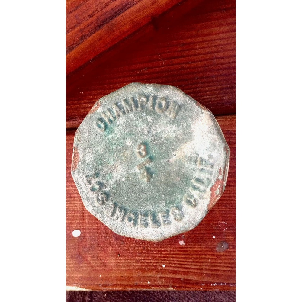 Vintage Champion Los Angeles Brass Valve Cover Architectural Salvage 3/4 inch